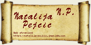 Natalija Pejčić vizit kartica